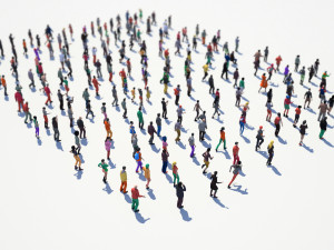 200 colorful low poly people collection Model 3D