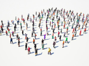 200 colorful low poly people collection Model 3D