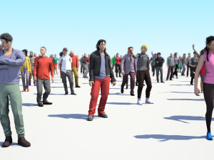 200 colorful low poly people collection Model 3D