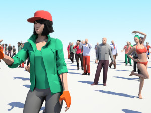 200 colorful low poly people collection Model 3D