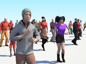 200 colorful low poly people collection Model 3D