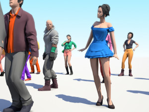 200 colorful low poly people collection Model 3D