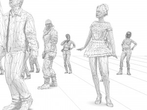 200 colorful low poly people collection Model 3D