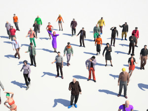 200 colorful low poly people collection Model 3D