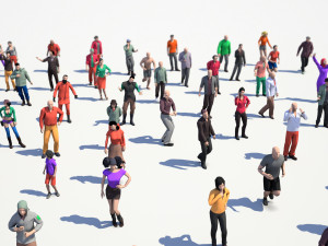 200 colorful low poly people collection Model 3D