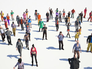 200 colorful low poly people collection Model 3D