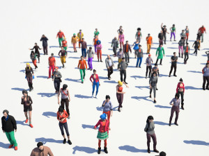 200 colorful low poly people collection Model 3D
