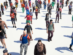 200 colorful low poly people collection Model 3D