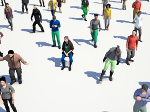 200 colorful low poly people collection Model 3D
