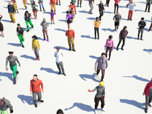 200 colorful low poly people collection Model 3D