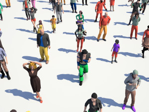 200 colorful low poly people collection Model 3D