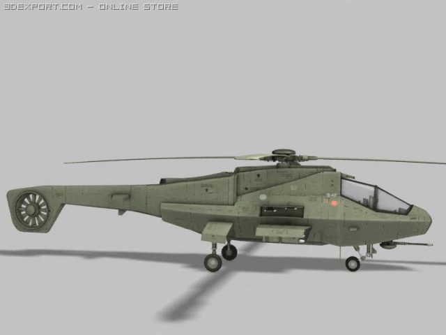 future armed helicoper 3D Model .c4d .max .obj .3ds .fbx .stl .blend 