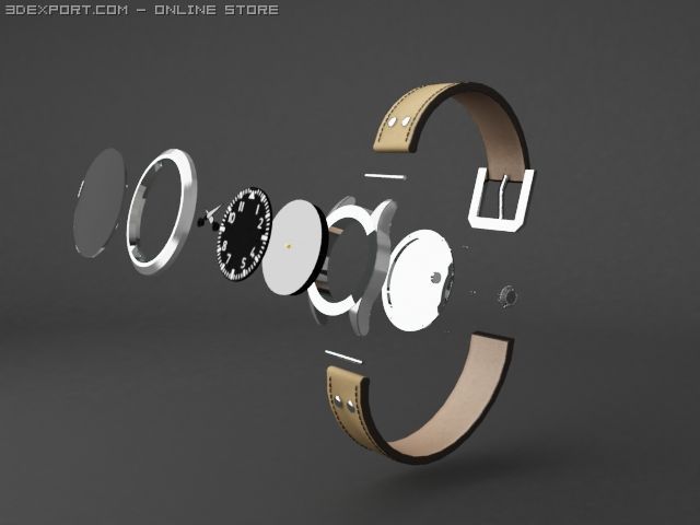 flieger watch 3D-Modell .c4d .max .obj .3ds .fbx .stl .blend 