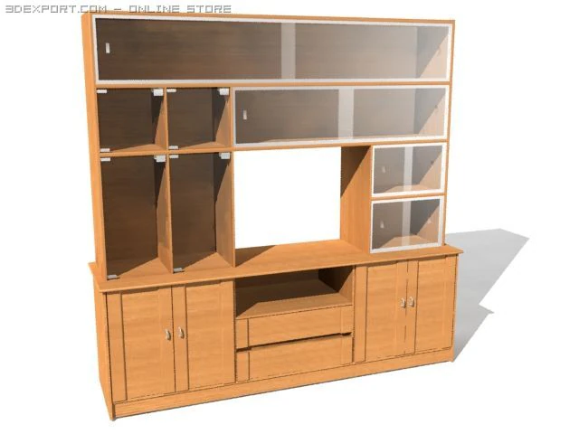 90s display cabinet 3D Model .c4d .max .obj .3ds .fbx .stl .blend