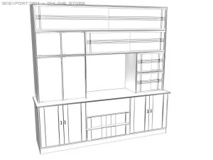 90s display cabinet 3D Model