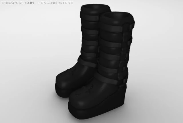 boots  leather 3D Model .c4d .max .obj .3ds .fbx .stl .blend 