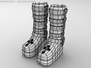 boots  leather 3D 모델