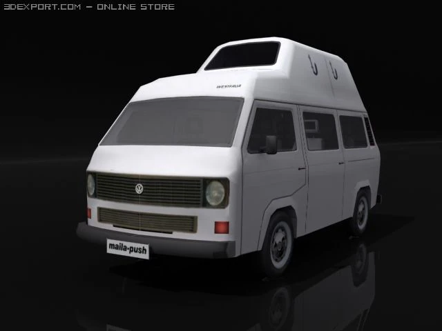 vw t3highroof 3D Model .c4d .max .obj .3ds .fbx .stl .blend 
