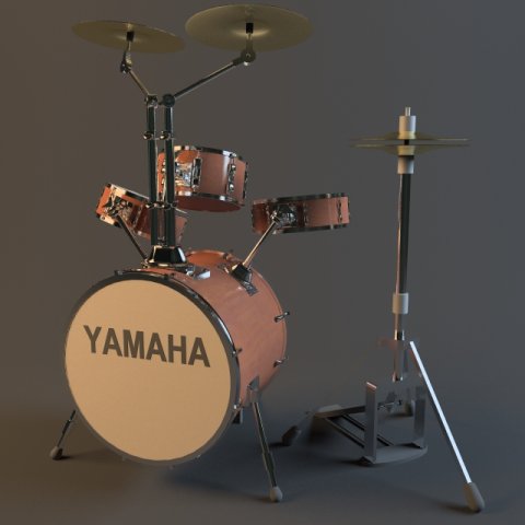 yamaha hg6t46rm drum set 3D मॉडल .c4d .max .obj .3ds .fbx .stl .blend 