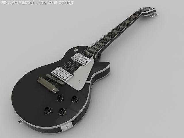 gibson les paul guitar 3D Model .c4d .max .obj .3ds .fbx .stl .blend 