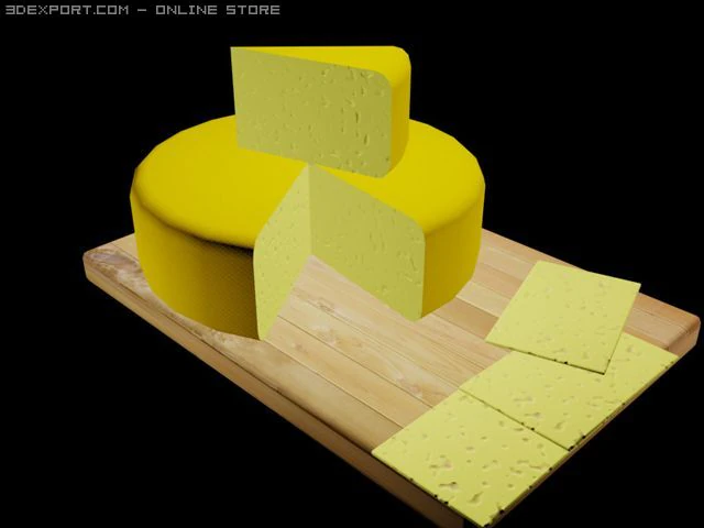 cheese 3D Model .c4d .max .obj .3ds .fbx .stl .blend 