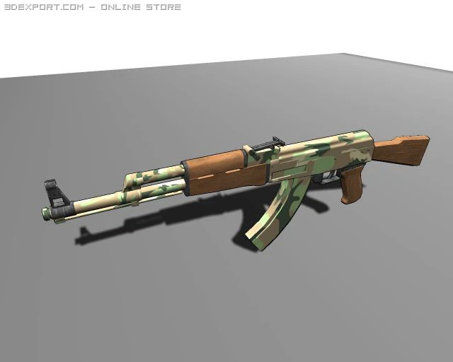 ak 47 basso poli Modello 3D .c4d .max .obj .3ds .fbx .stl .blend 