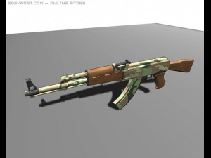 ak 47 low poly Model 3D