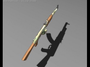 ak 47 low poly 3D 模型