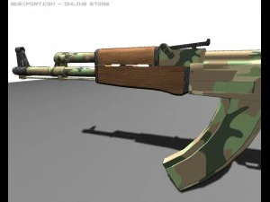 ak 47 basso poli Modello 3D