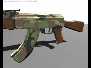 ak 47 basso poli Modello 3D