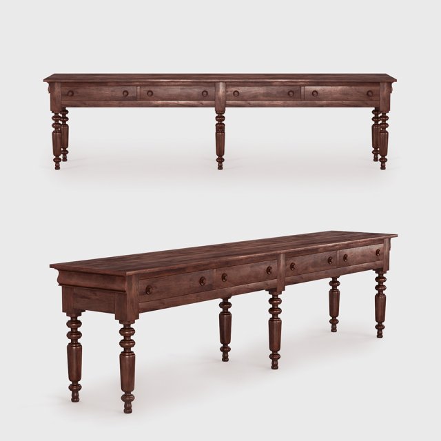 french 19th century console table Modello 3D .c4d .max .obj .3ds .fbx .stl .blend 