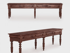 french 19th century console table Model 3D