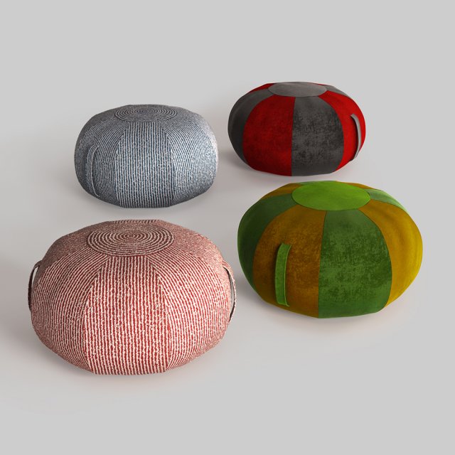 ottoman pouf Model 3D .c4d .max .obj .3ds .fbx .stl .blend 