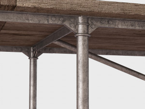 traditional dining set Model 3D