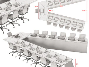 会議テーブルセット02 CG テクスチャ