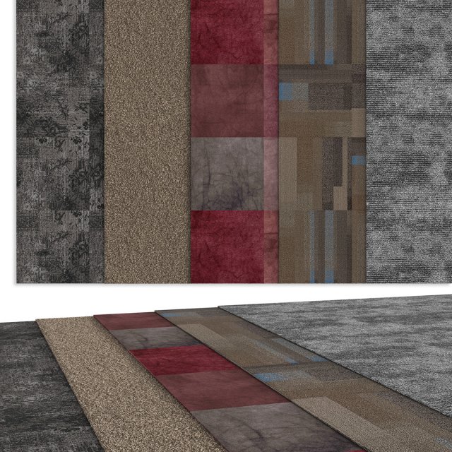 Natural Carpet Set 01 3D Model .c4d .max .obj .3ds .fbx .stl .blend 