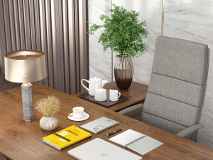 Workplace manager desk 01 - Boss desk 3D 모델