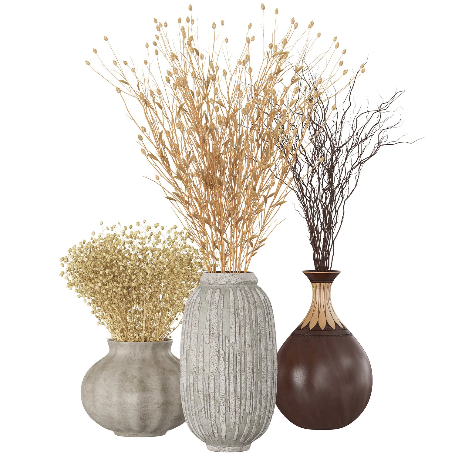 Bouquet - Dry plants 02 3D Model .c4d .max .obj .3ds .fbx .stl .blend