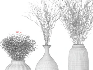 Bouquet - Dry plants 02 3D Model