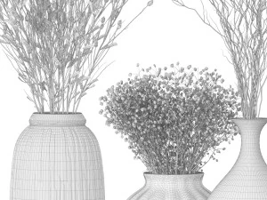 Bouquet - Dry plants 02 3D Model