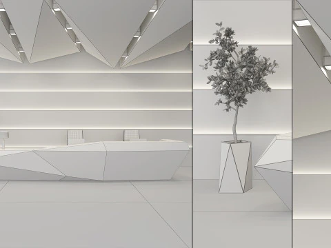 Designing Reception Desk 01 3D Model