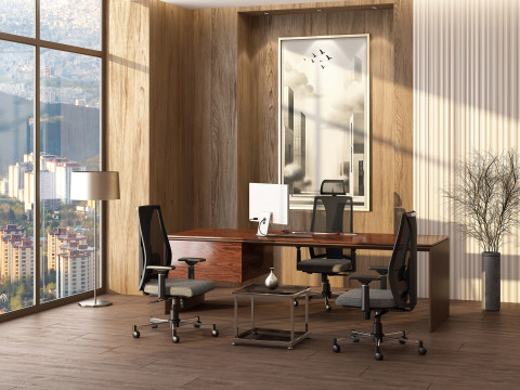 Boss Office Design With Linha Studio boss desk Model 3D