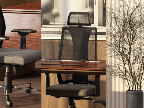 Boss Office Design With Linha Studio boss desk 3D-Modell