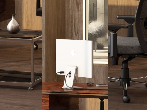 Boss Office Design With Linha Studio boss desk 3D-Modell