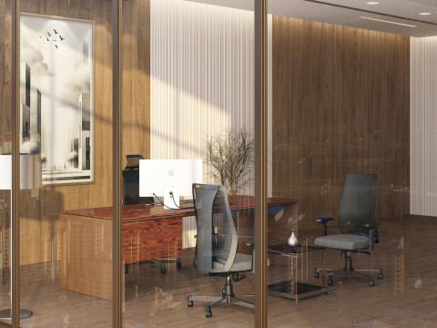 Boss Office Design With Linha Studio boss desk 3D-Modell