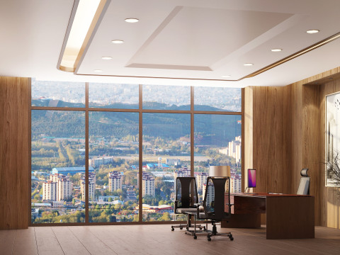 Boss Office Design With Linha Studio boss desk 3D-Modell