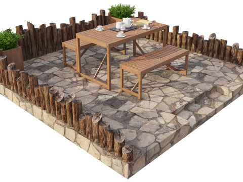 Outdoor Seating Area 01 with Ikea Nammaro 3D Model