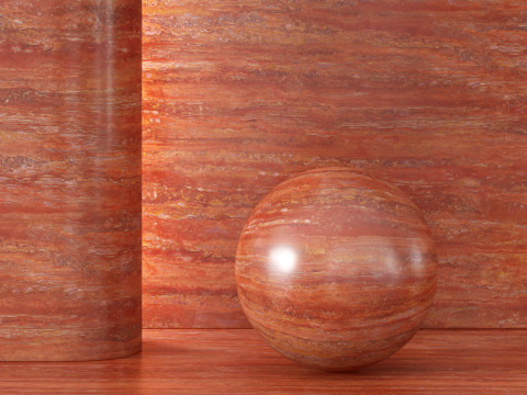 Bahan Potongan Vena Travertine Merah Tekstur CG