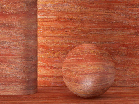 Materiale tagliato in vena di travertino rosso CG Textures