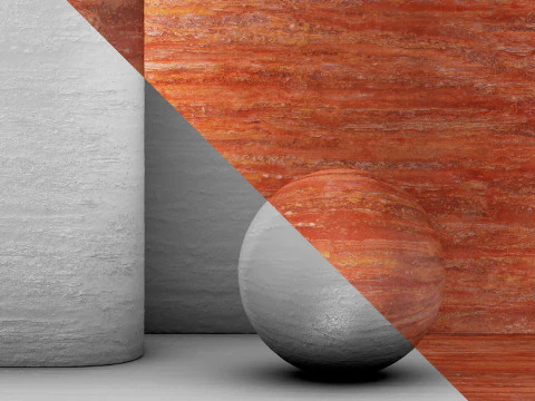 Materiale tagliato in vena di travertino rosso CG Textures